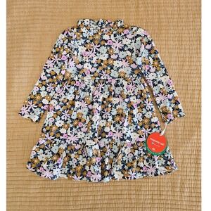 Magnetic Me Finchley 4T Toddler Neck Ruffle Long Sleeve Dress Floral Modal NWT